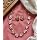 Modern Pink Flower Minakari Necklace Set,