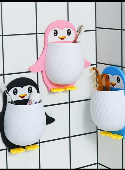 Penguin Shape Wall Mounted Toothpaste Holder