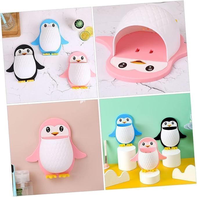 Penguin Shape Wall Mounted Toothpaste Holder