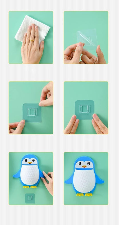 Penguin Shape Wall Mounted Toothpaste Holder