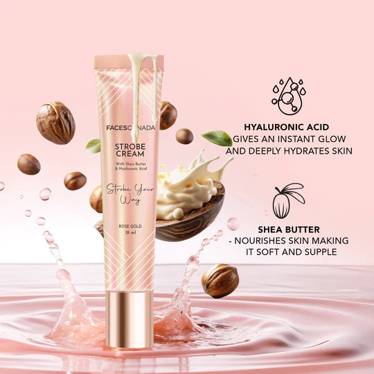 All Day Glam Combo - Mini Rose Gold Strobe Cream + Compact Natural + Hydra Matte Foundation (Mini) - (18ml)