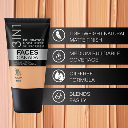 All Day Glam Combo - Mini Rose Gold Strobe Cream + Compact Natural + Hydra Matte Foundation (Mini) - (18ml)