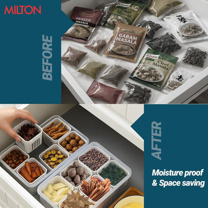 6-Grid Fridge Storage Organizer Box with Lid