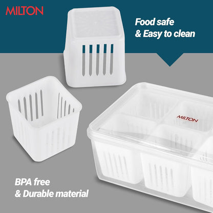 6-Grid Fridge Storage Organizer Box with Lid