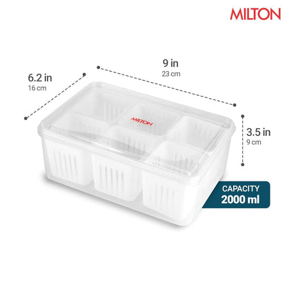 6-Grid Fridge Storage Organizer Box with Lid