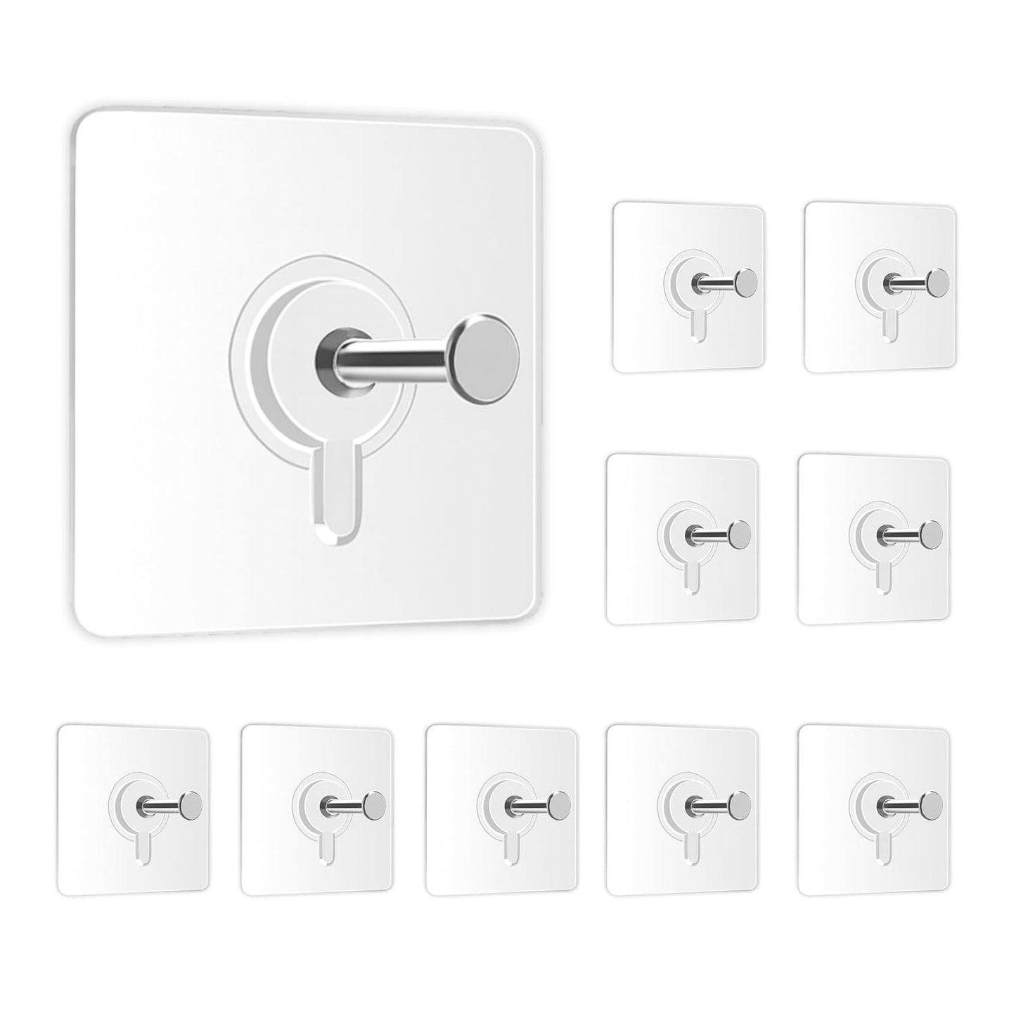 10 PCS Self-Adhesive Wall Hooks Suitable for bathroom, kitchen, bedroom, and office