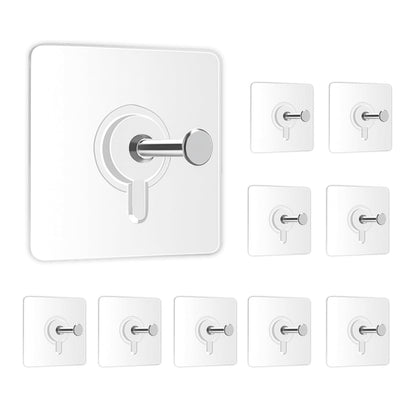 10 PCS Self-Adhesive Wall Hooks Suitable for bathroom, kitchen, bedroom, and office