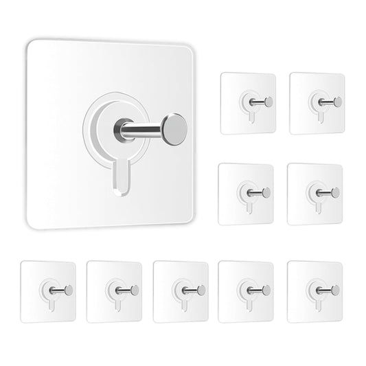 10 PCS Self-Adhesive Wall Hooks Suitable for bathroom, kitchen, bedroom, and office