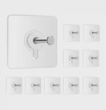 10 PCS Self-Adhesive Wall Hooks Suitable for bathroom, kitchen, bedroom, and office
