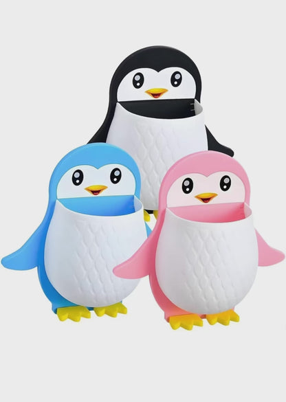 Penguin Shape Wall Mounted Toothpaste Holder